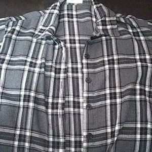 Grey,black,and white flannel